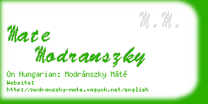 mate modranszky business card