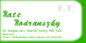 mate modranszky business card